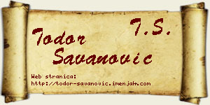 Todor Savanović vizit kartica